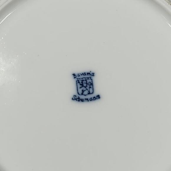 Bavaria Schumann Bird Plates w/ Gold Rim & Lattice Edge – Pair, 5.5" Diameter - Picture 2 of 4